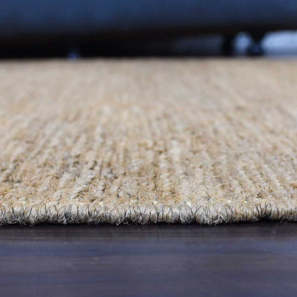Beige Hand Woven Braided Jute Rug