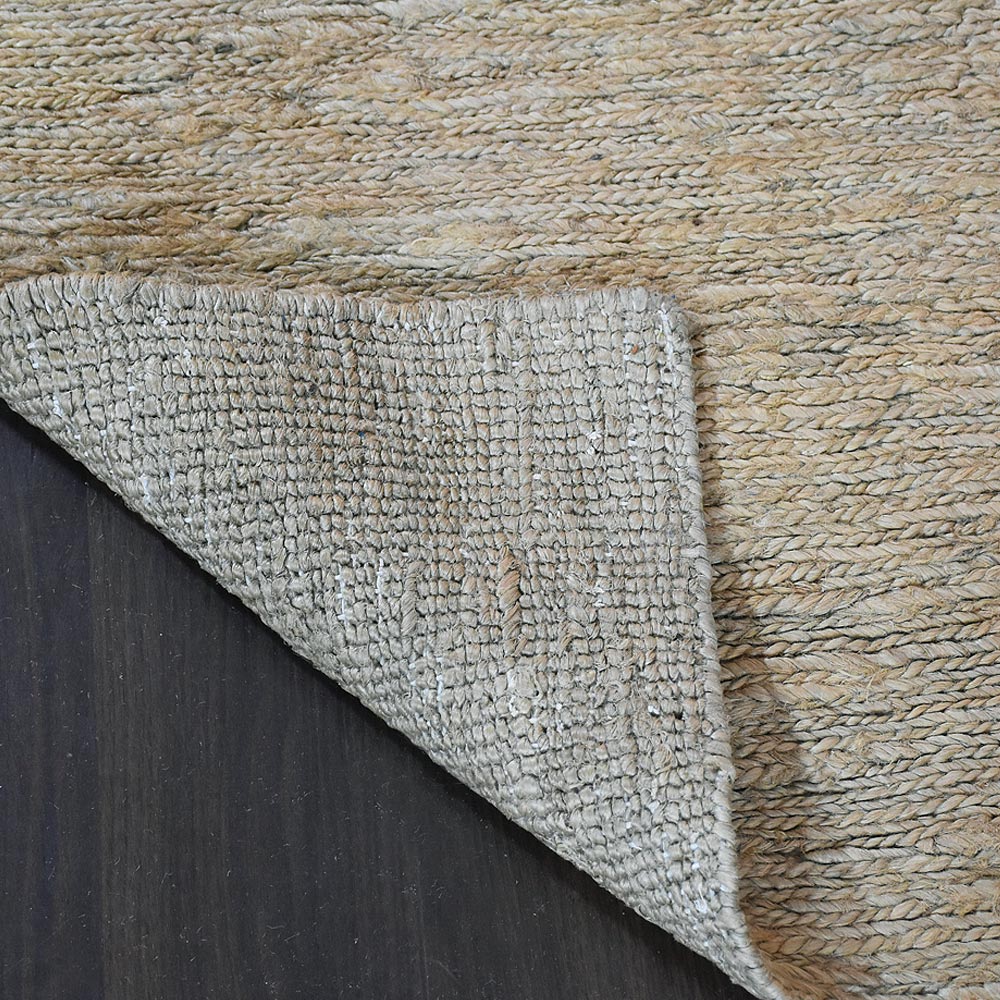 Beige Hand Woven Braided Jute Rug