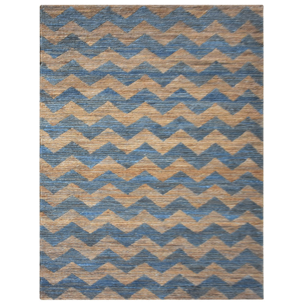 Chevron Hand Knotted Washable Sumak Rug