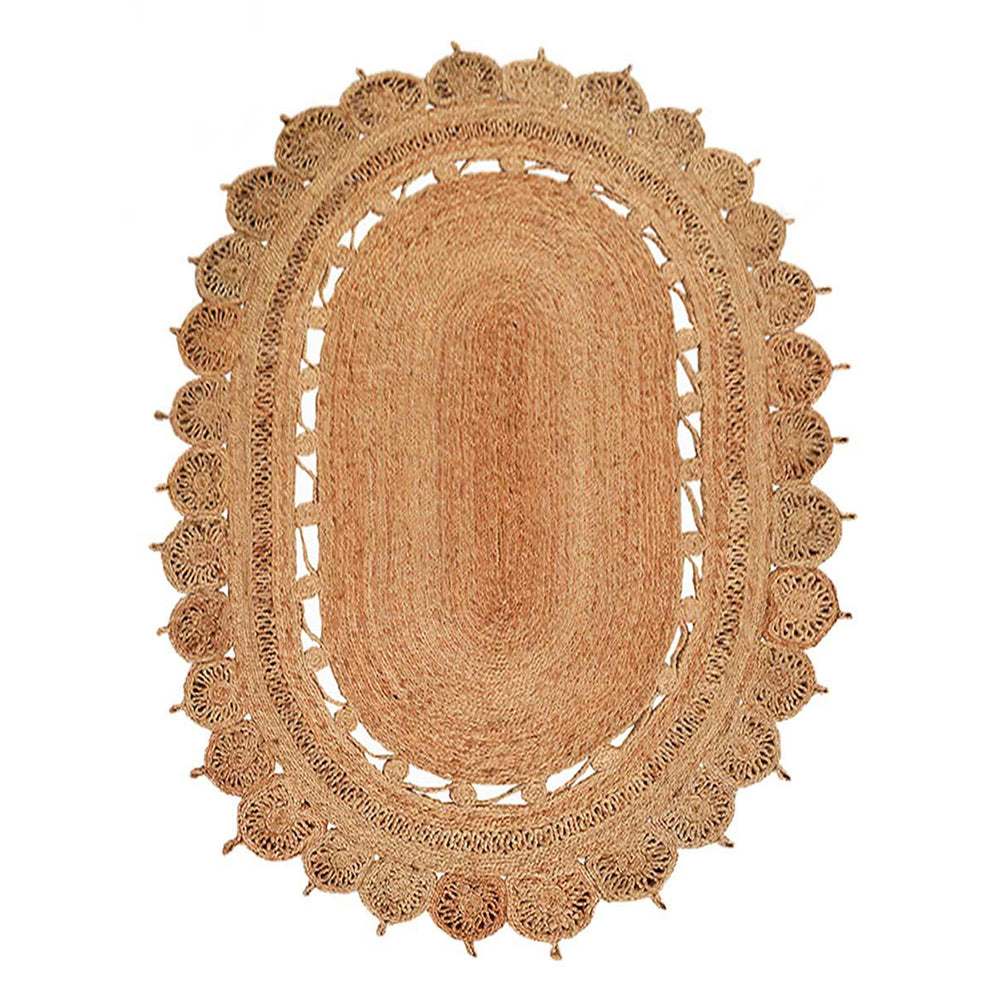 Serene Oval Hand Woven Jute Rug