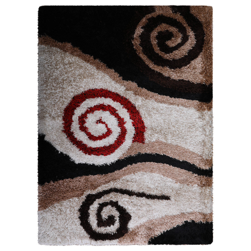 Hand Tufted Shag Polyester Area Rug Contemporary Beige Brown BBH top Homes BBK00063