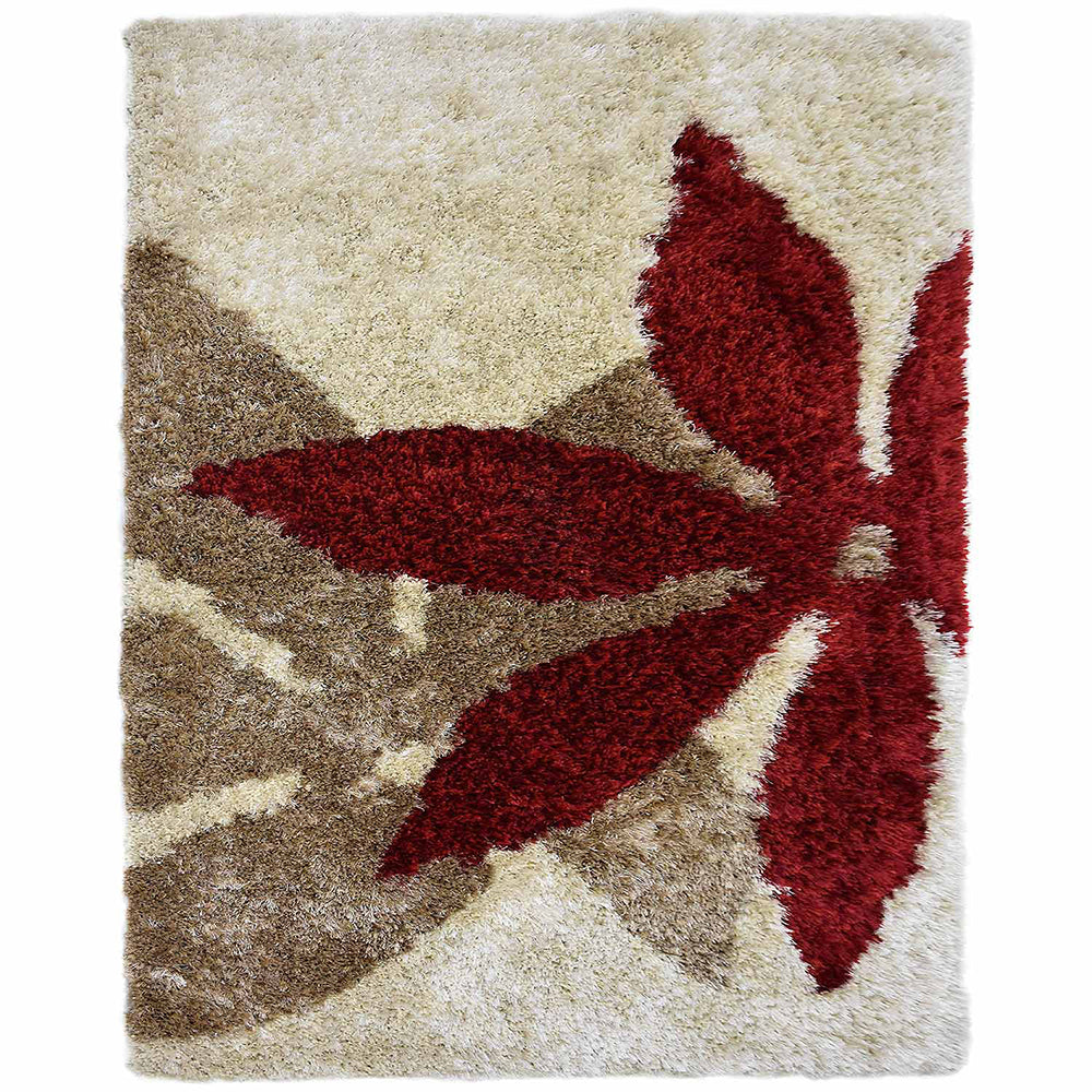 Prabha Hand Tufted Shag Polyester Area Rug