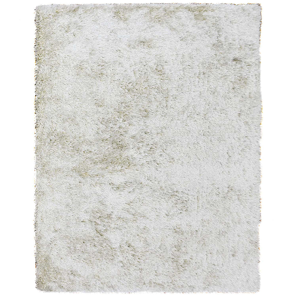 White Hand Tufted Shag Polyester Rug