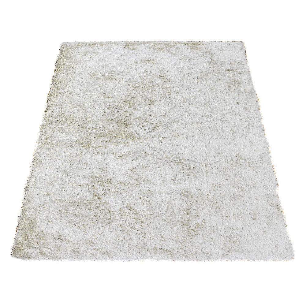 White Hand Tufted Shag Polyester Rug