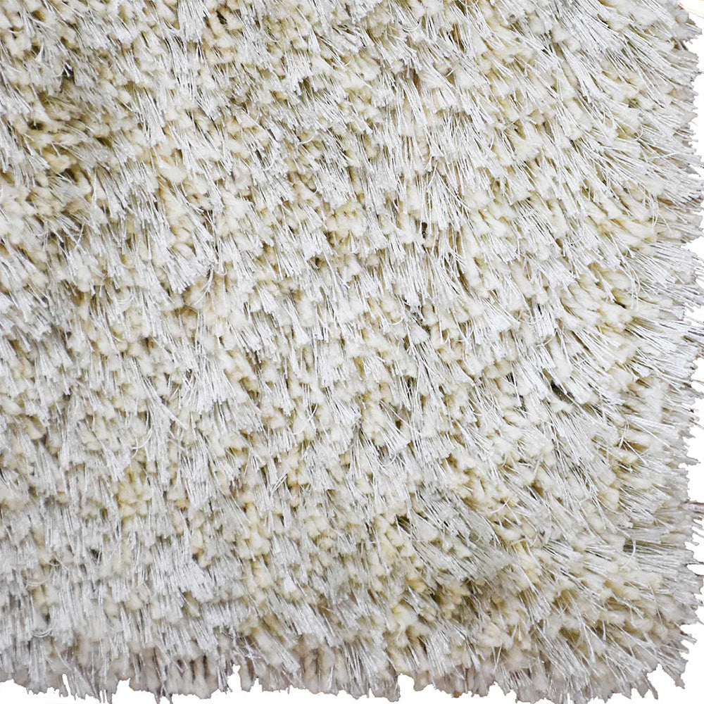 White Hand Tufted Shag Polyester Rug