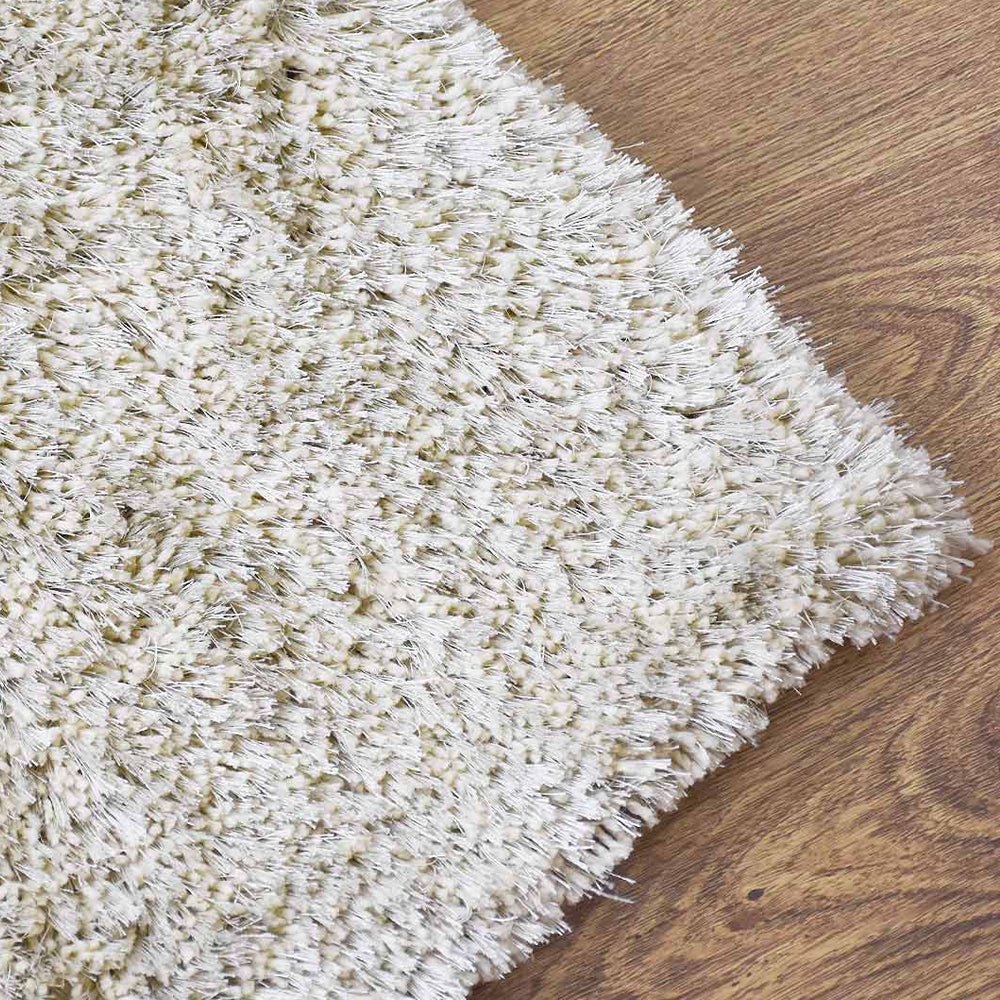White Hand Tufted Shag Polyester Rug
