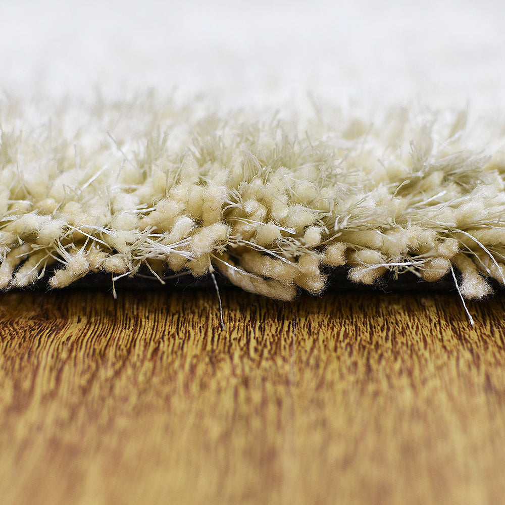 White Hand Tufted Shag Polyester Rug