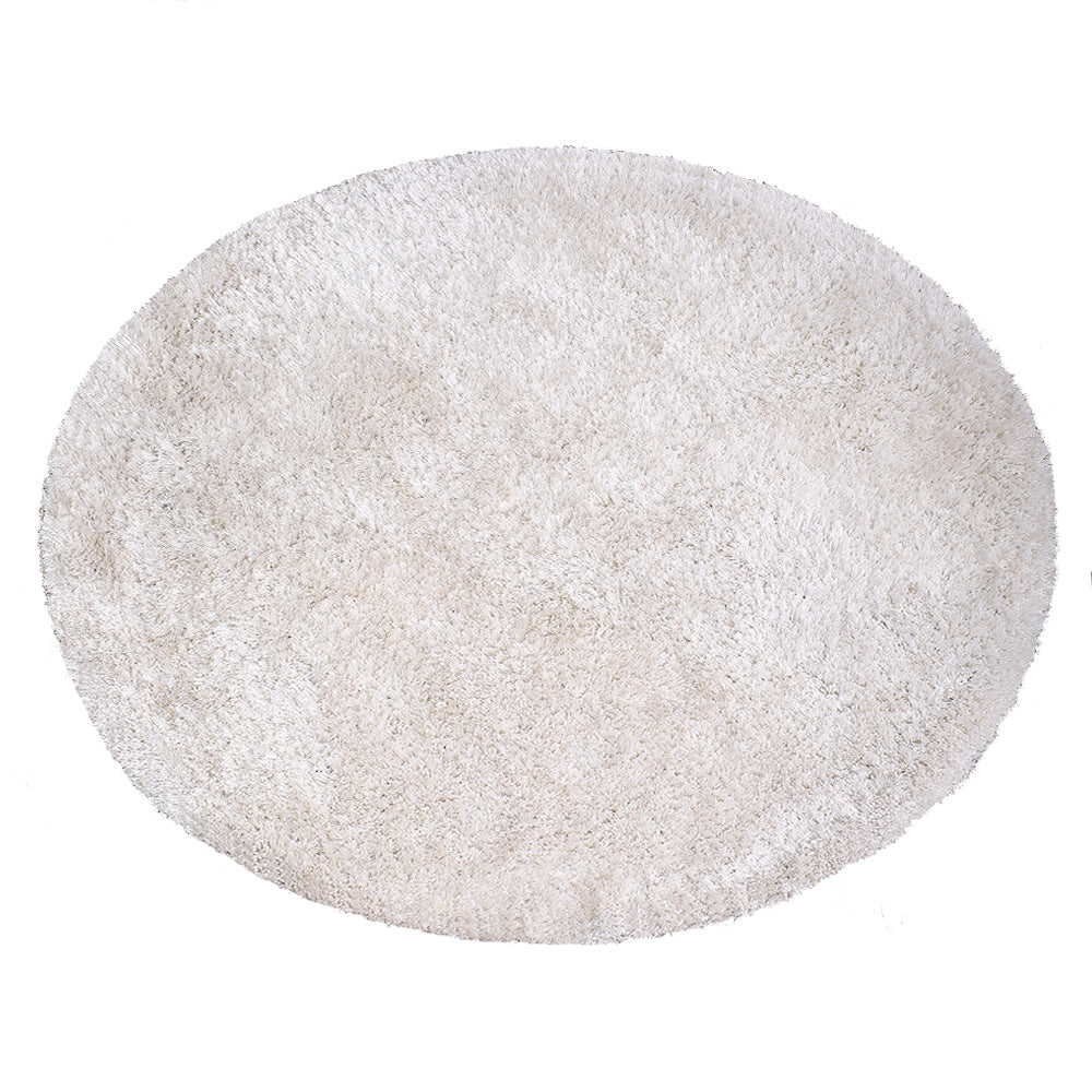 White Hand Tufted Shag Polyester Rug