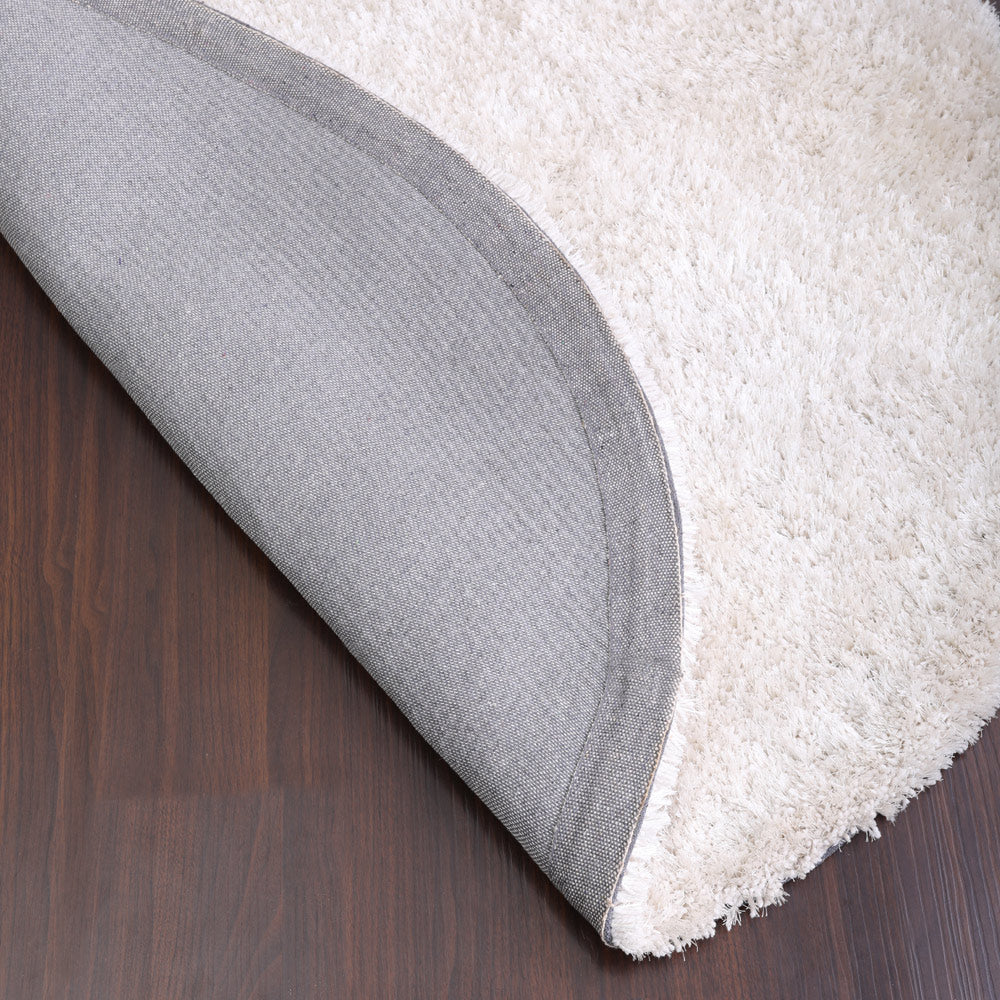 White Hand Tufted Shag Polyester Rug