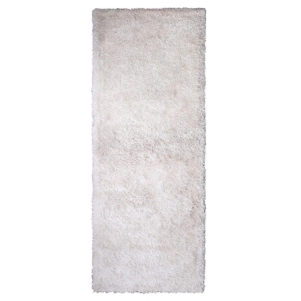White Hand Tufted Shag Polyester Rug