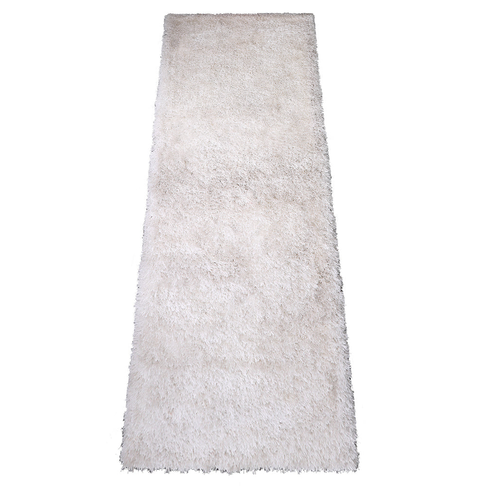 White Hand Tufted Shag Polyester Rug