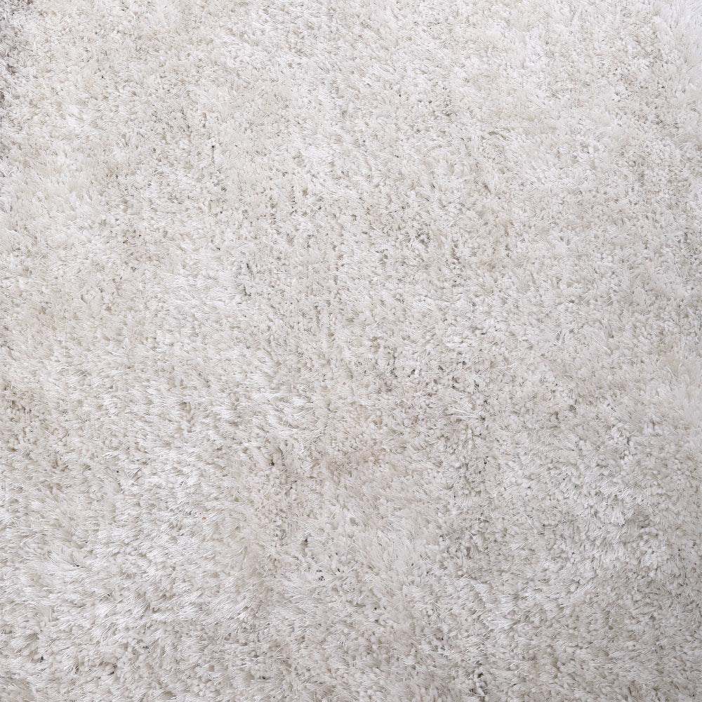 White Hand Tufted Shag Polyester Rug