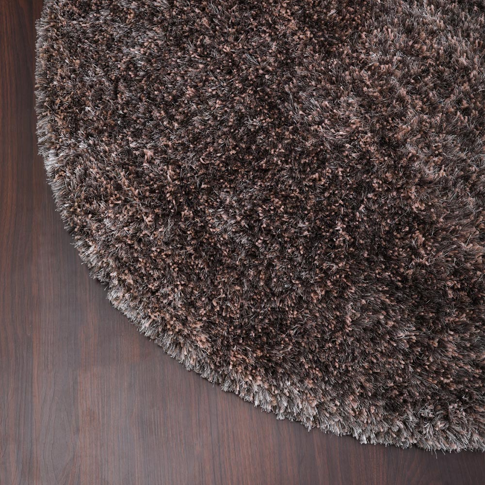 Beige Brown Hand Tufted Shag Rug