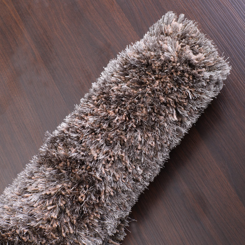 Beige Brown Hand Tufted Shag Rug