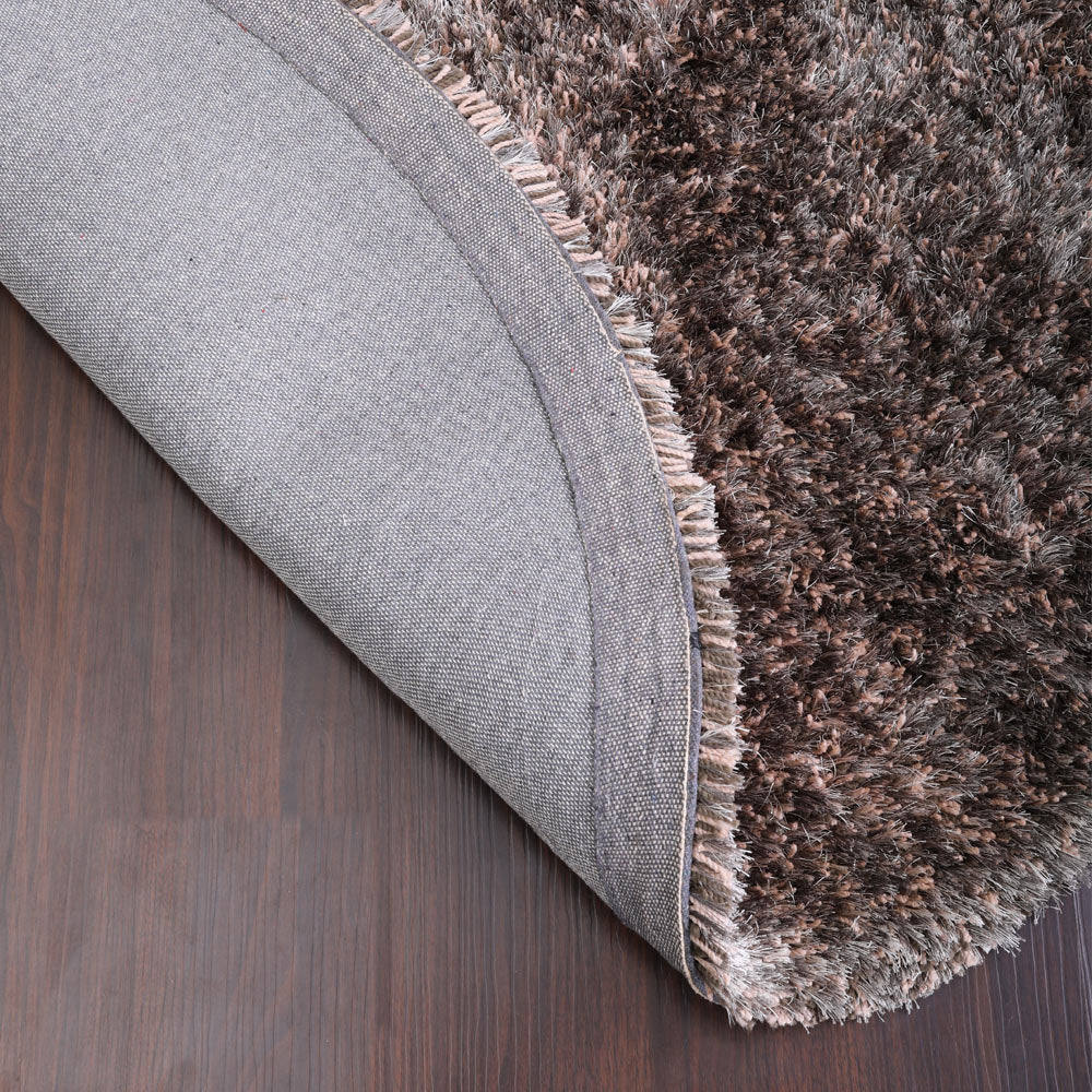 Beige Brown Hand Tufted Shag Rug