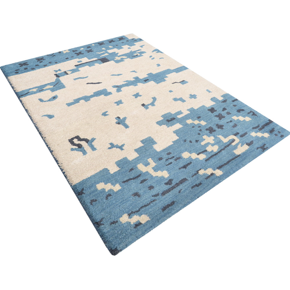Liberty Hand Tufted Wool Beige Blue Area Rug