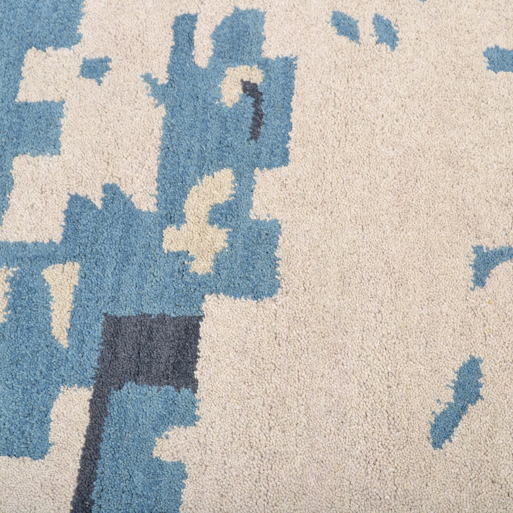Liberty Hand Tufted Wool Beige Blue Area Rug