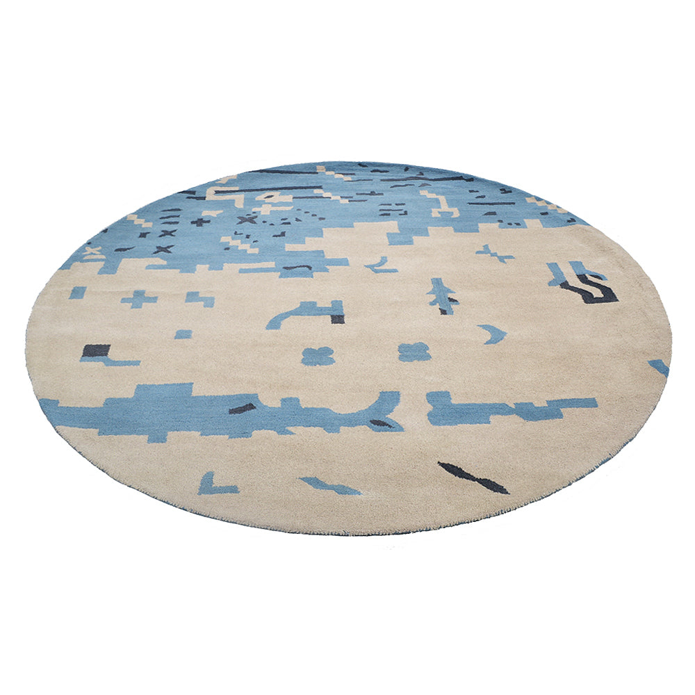 Liberty Hand Tufted Wool Beige Blue Area Rug