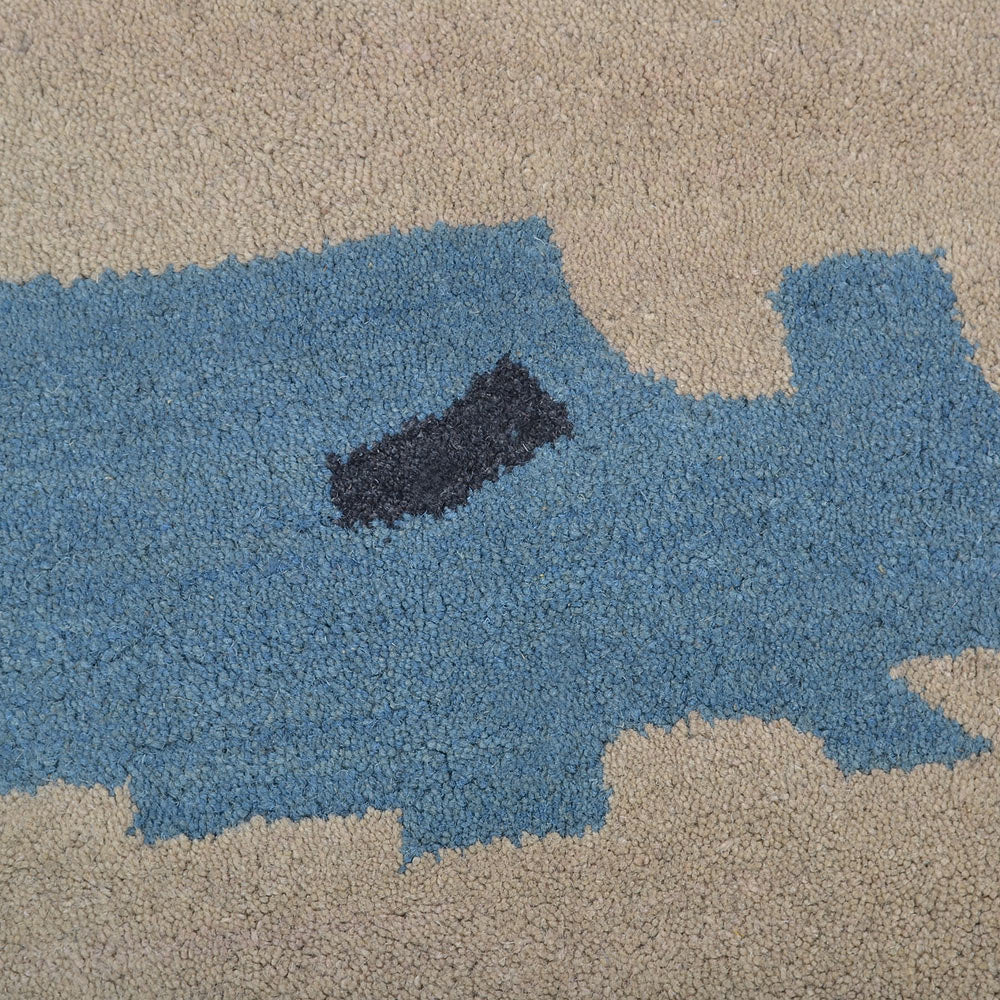 Liberty Hand Tufted Wool Beige Blue Area Rug