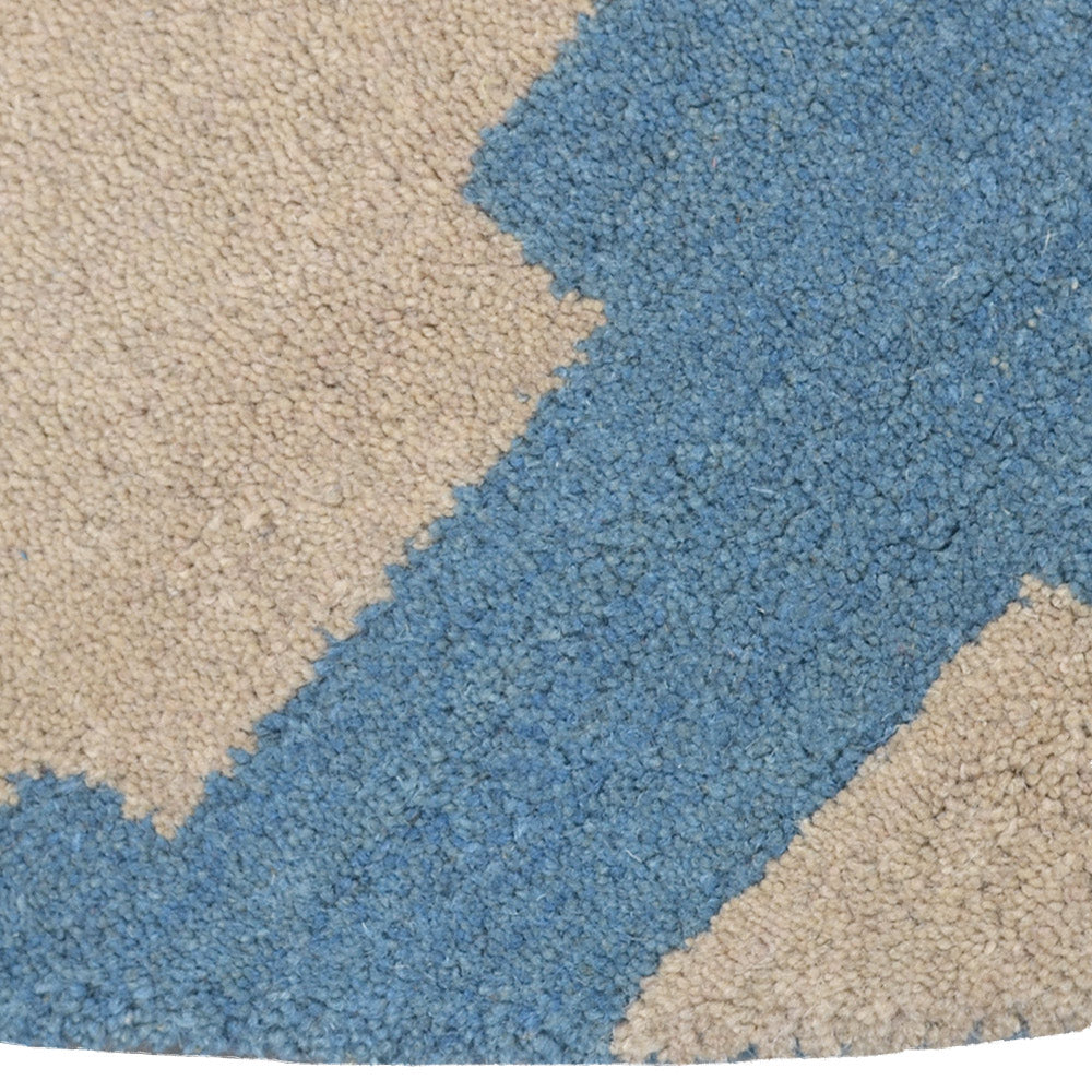 Liberty Hand Tufted Wool Beige Blue Area Rug