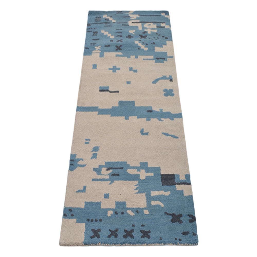 Liberty Hand Tufted Wool Beige Blue Area Rug