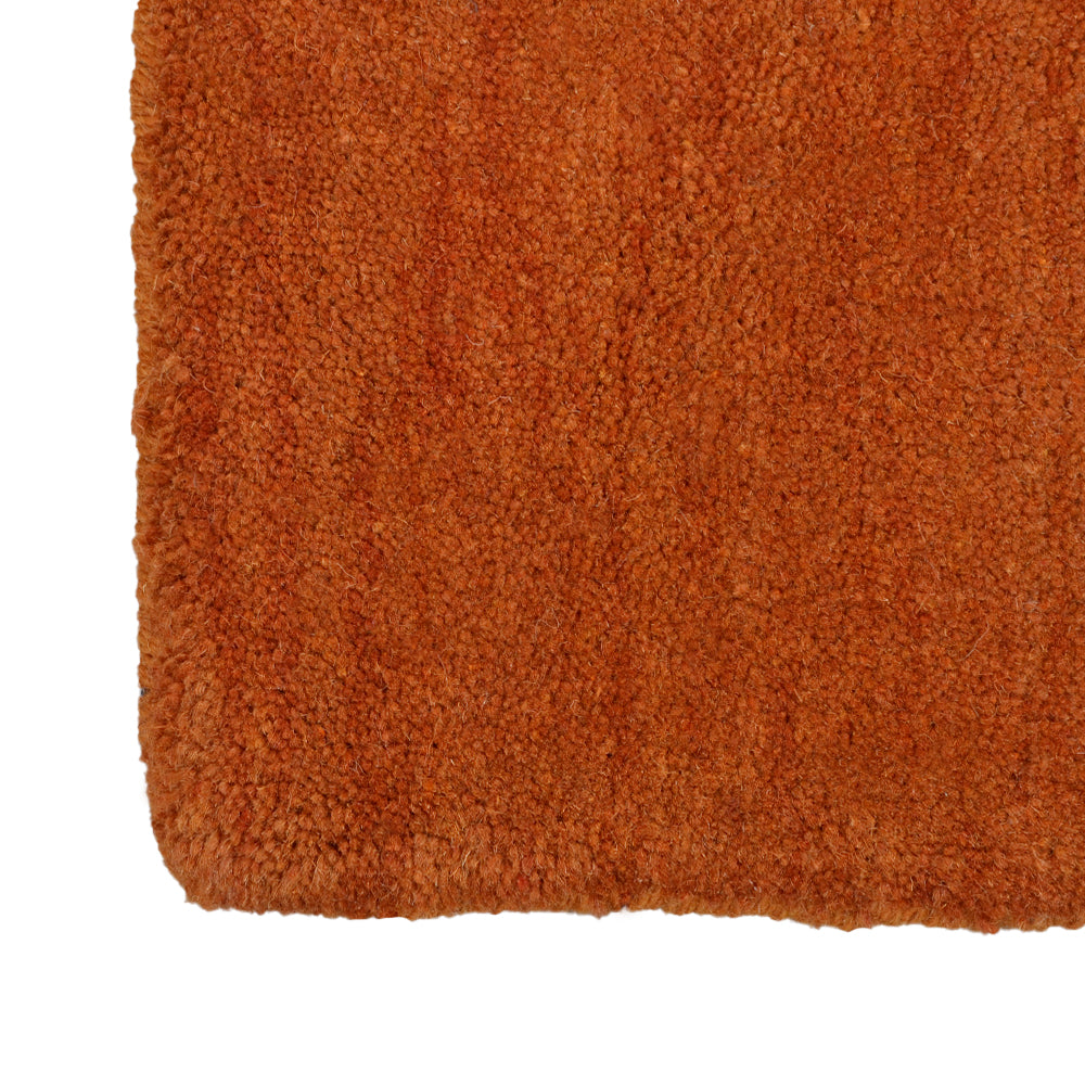 Solid Hand Knotted Wool Rug
