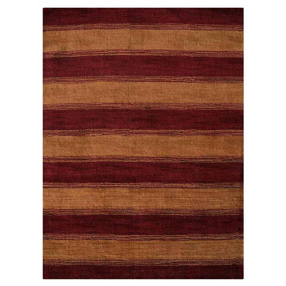 Autumn Stripes Hand Knotted Wool Rug