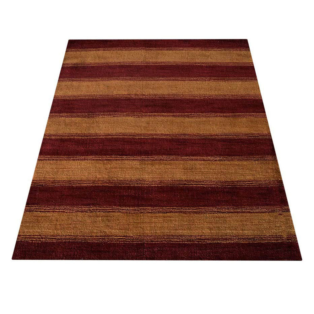 Autumn Stripes Hand Knotted Wool Rug