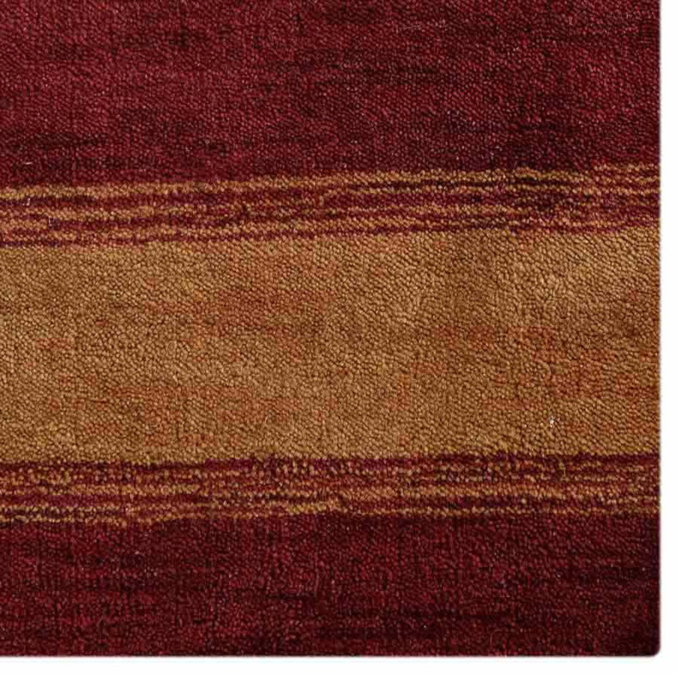 Autumn Stripes Hand Knotted Wool Rug