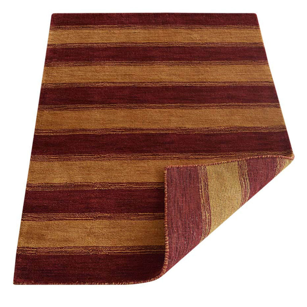 Autumn Stripes Hand Knotted Wool Rug