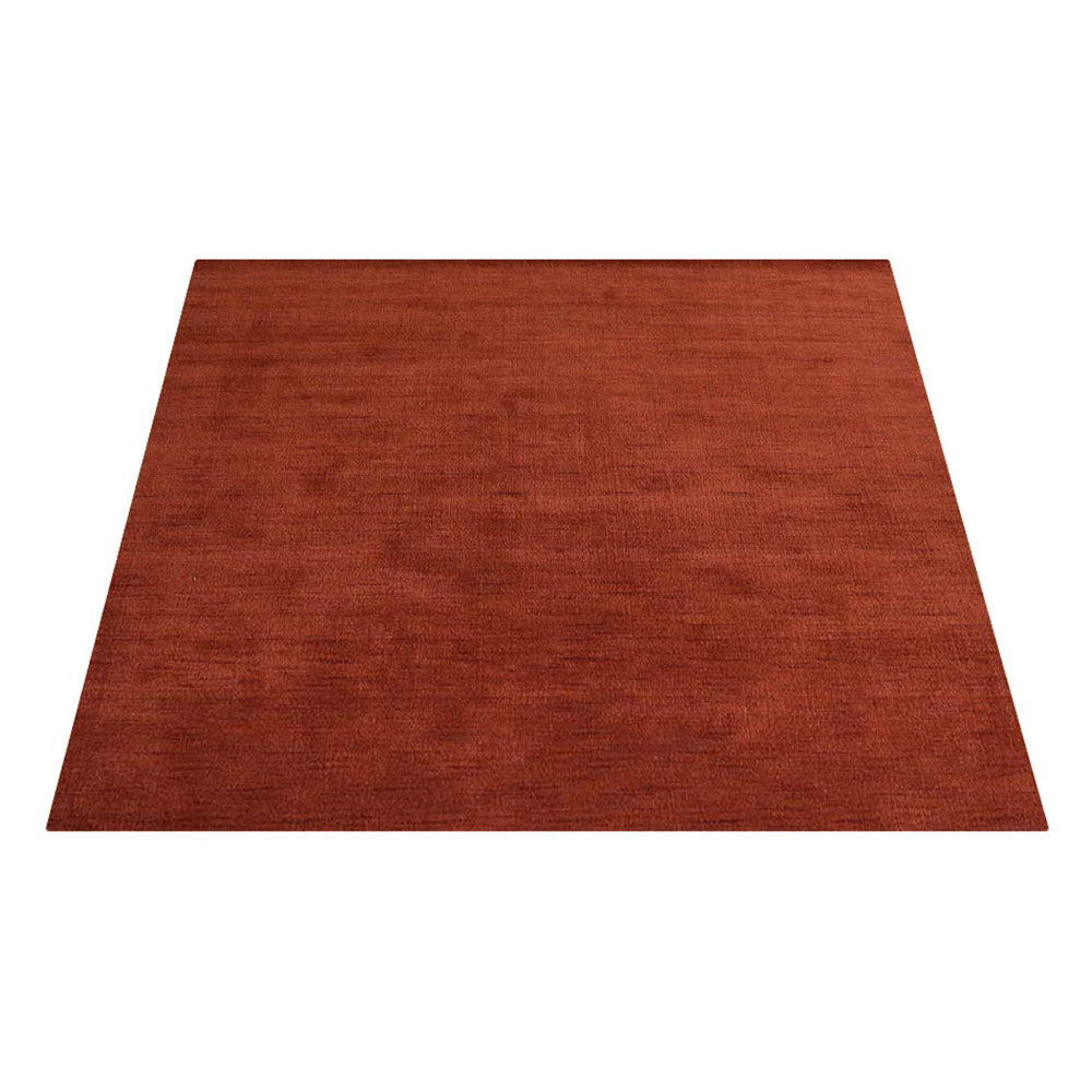 Light Red Hand Knotted Wool Rug