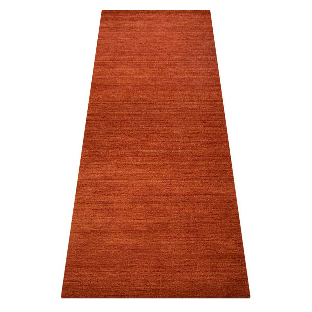Light Red Hand Knotted Wool Rug