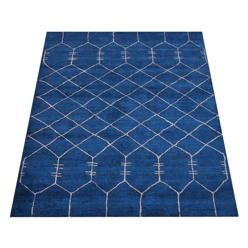 Vedika Hand Knotted Silk Blue Area Rug