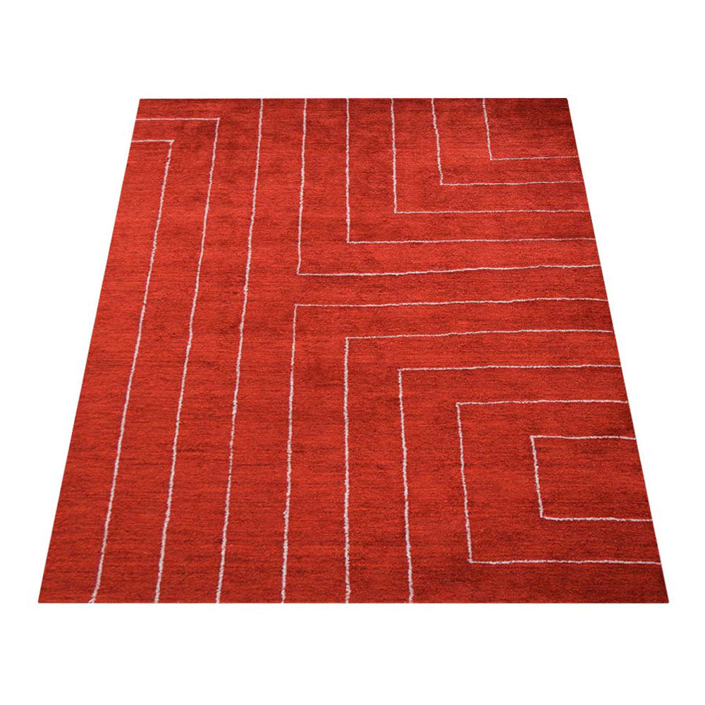 Warli Hand Knotted Loom Silk Area Rug