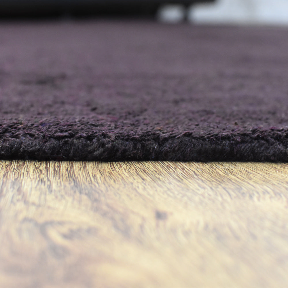 Solid Hand Knotted Silk & Wool Rug
