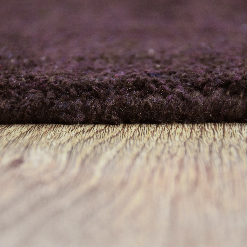 Solid Hand Knotted Silk & Wool Rug