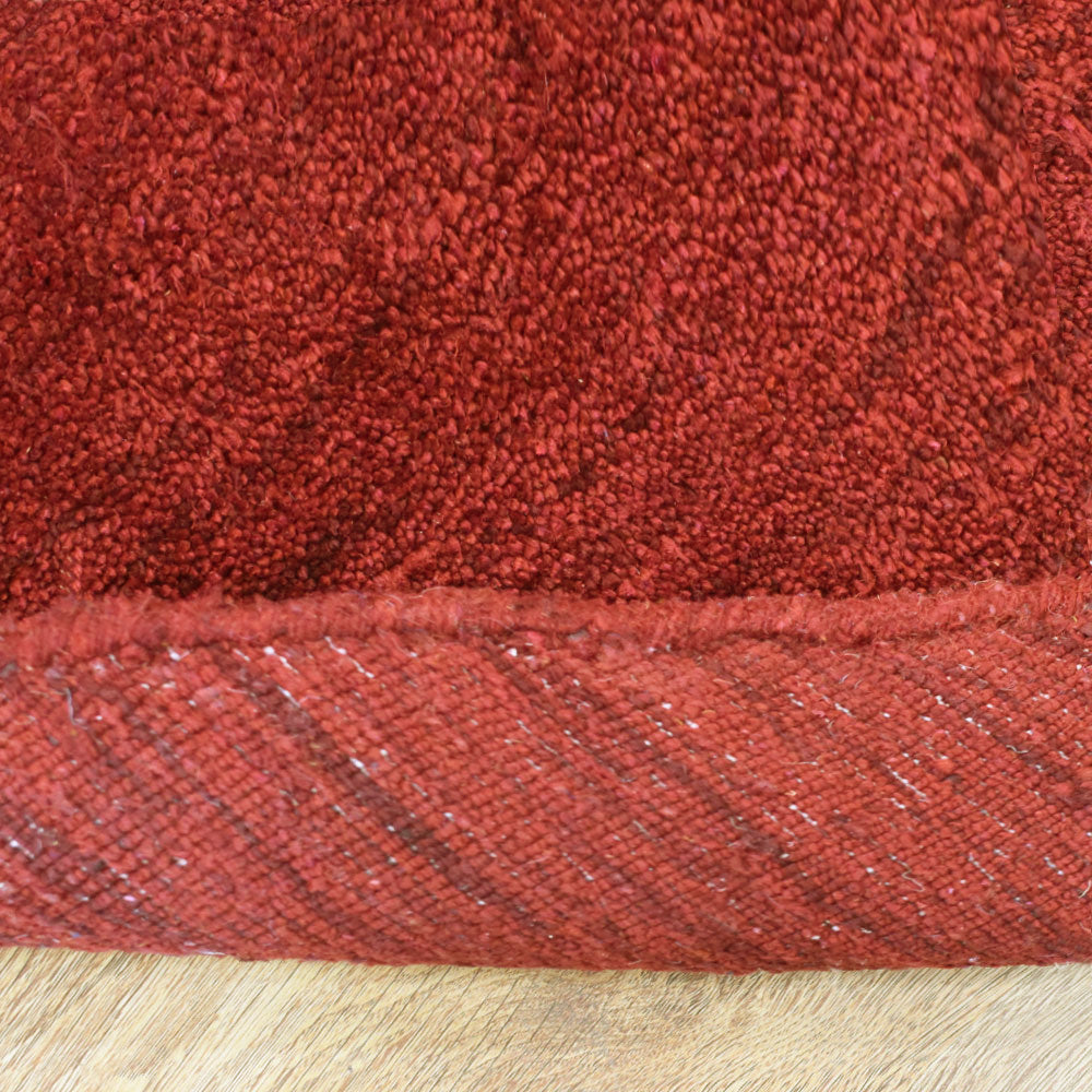 Solid Hand Knotted Silk & Wool Rug