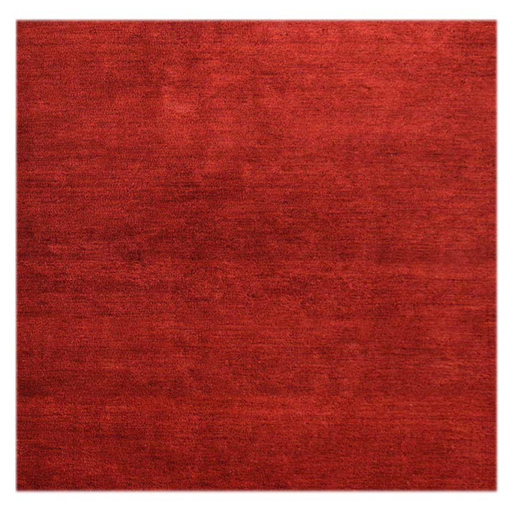 Solid Hand Knotted Silk & Wool Rug