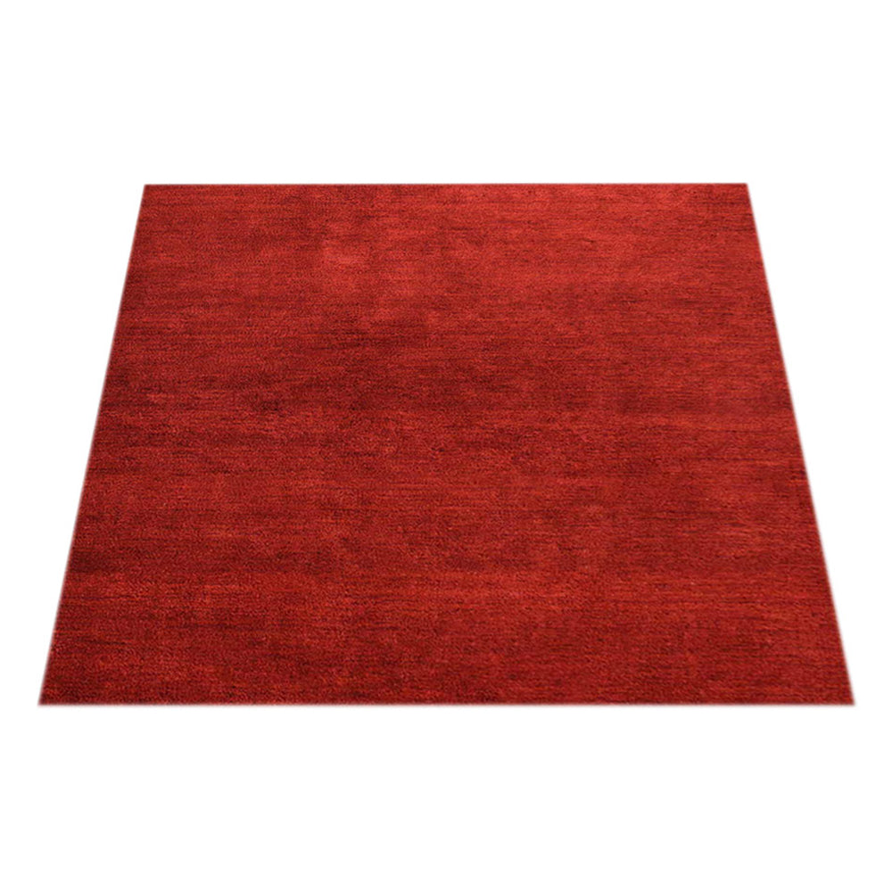 Solid Hand Knotted Silk & Wool Rug