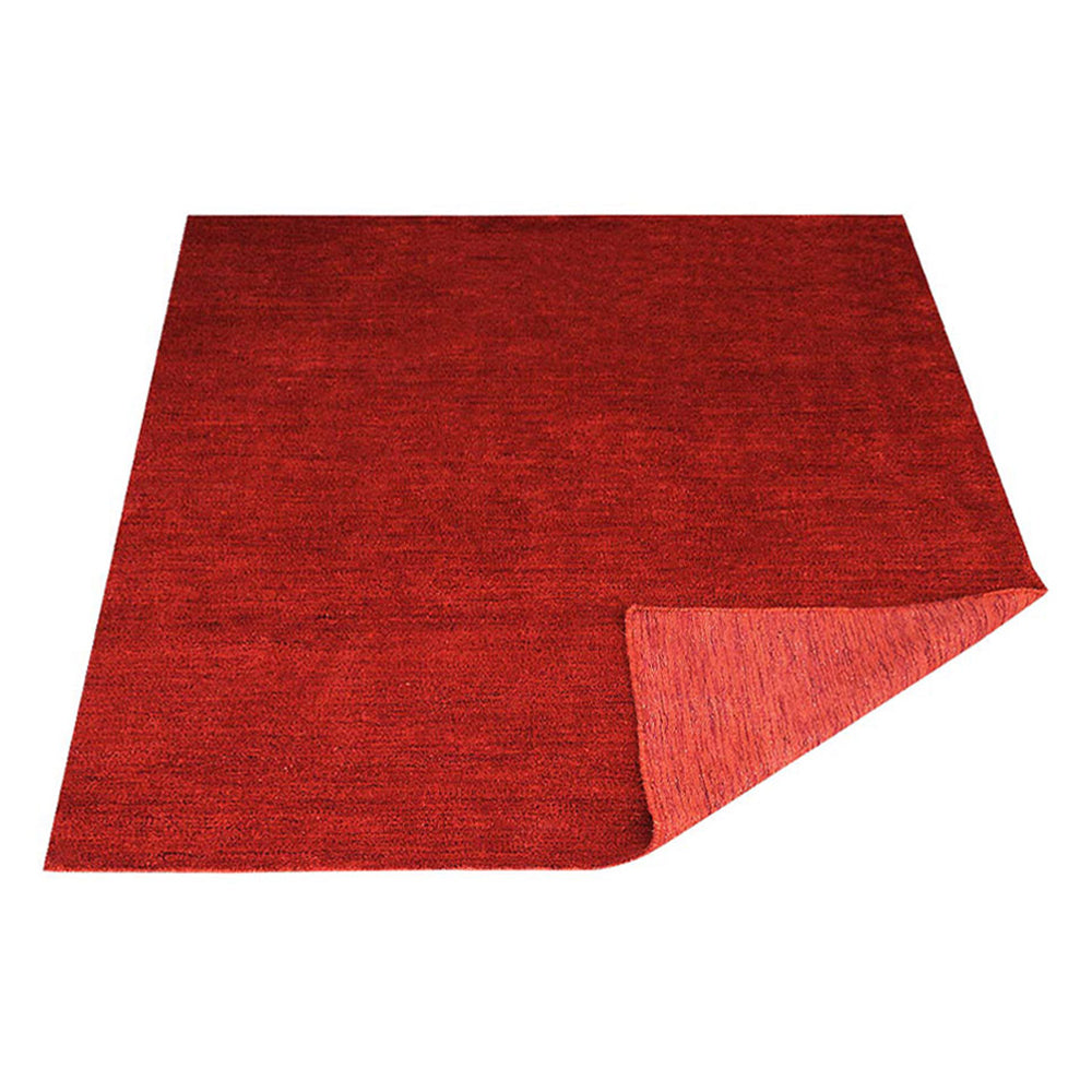 Solid Hand Knotted Silk & Wool Rug
