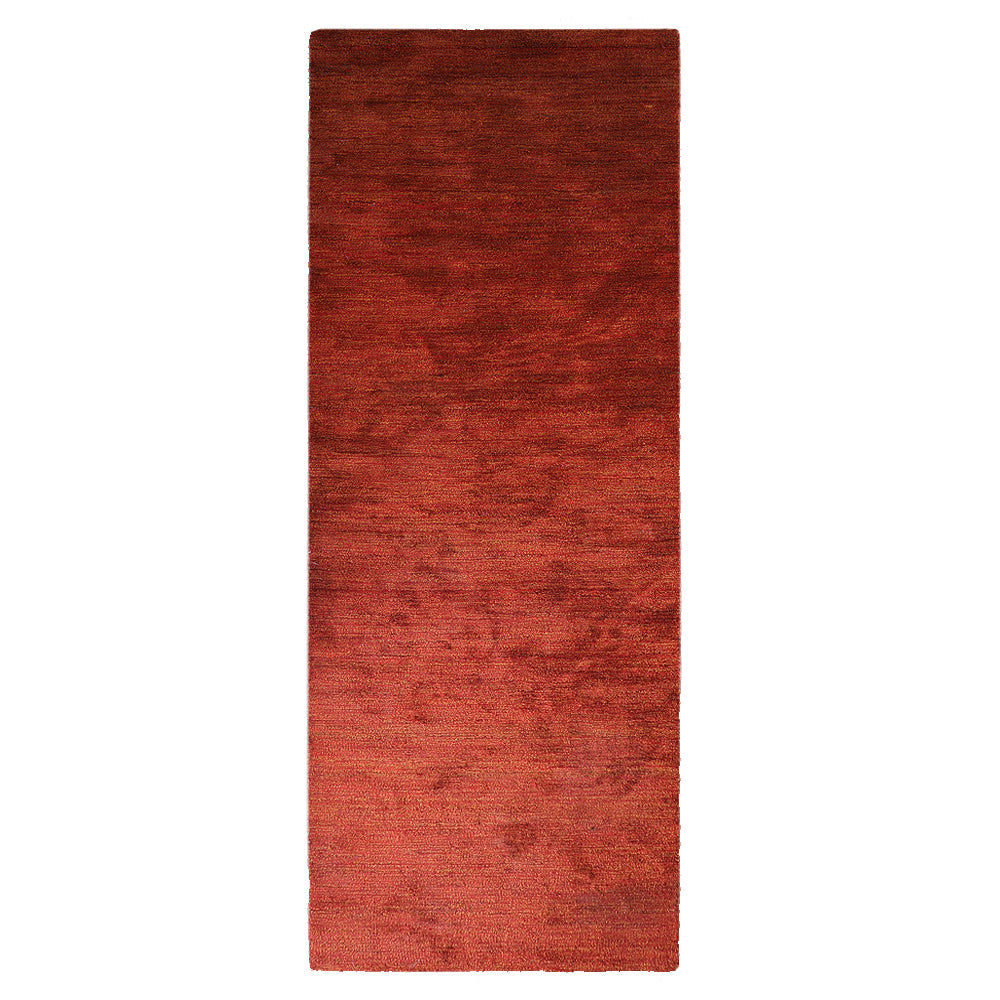 Solid Hand Knotted Silk & Wool Rug