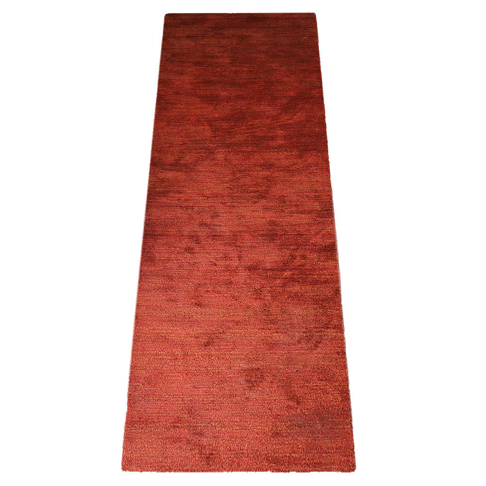 Solid Hand Knotted Silk & Wool Rug