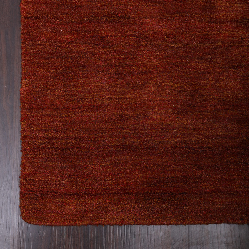 Solid Hand Knotted Silk & Wool Rug