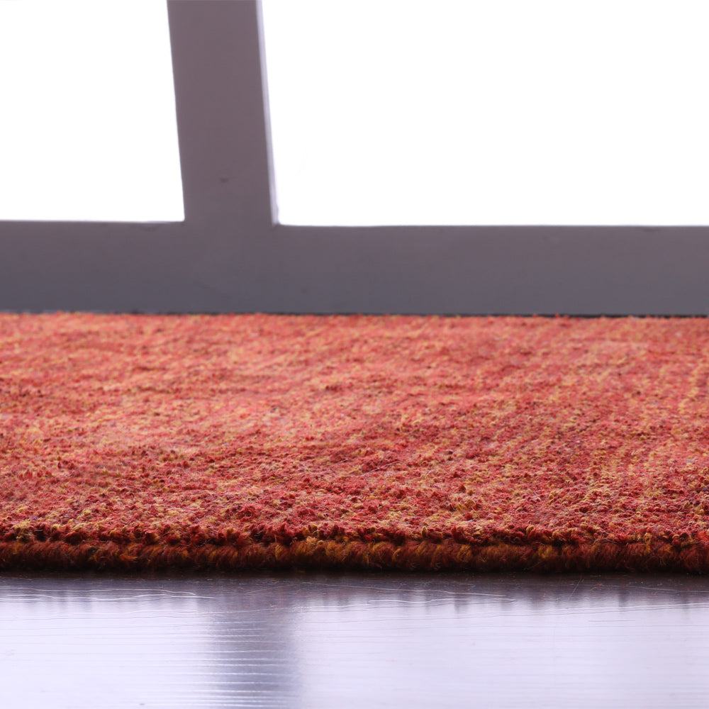 Solid Hand Knotted Silk & Wool Rug