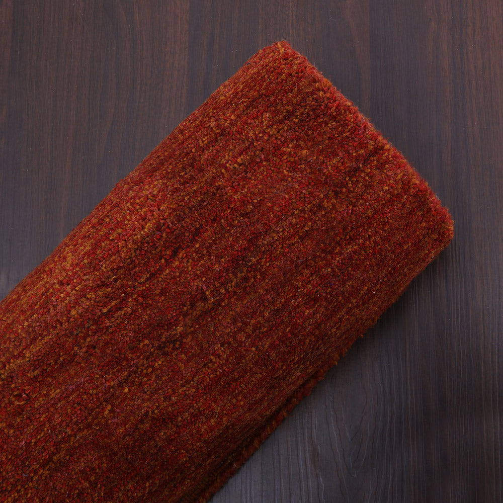 Solid Hand Knotted Silk & Wool Rug