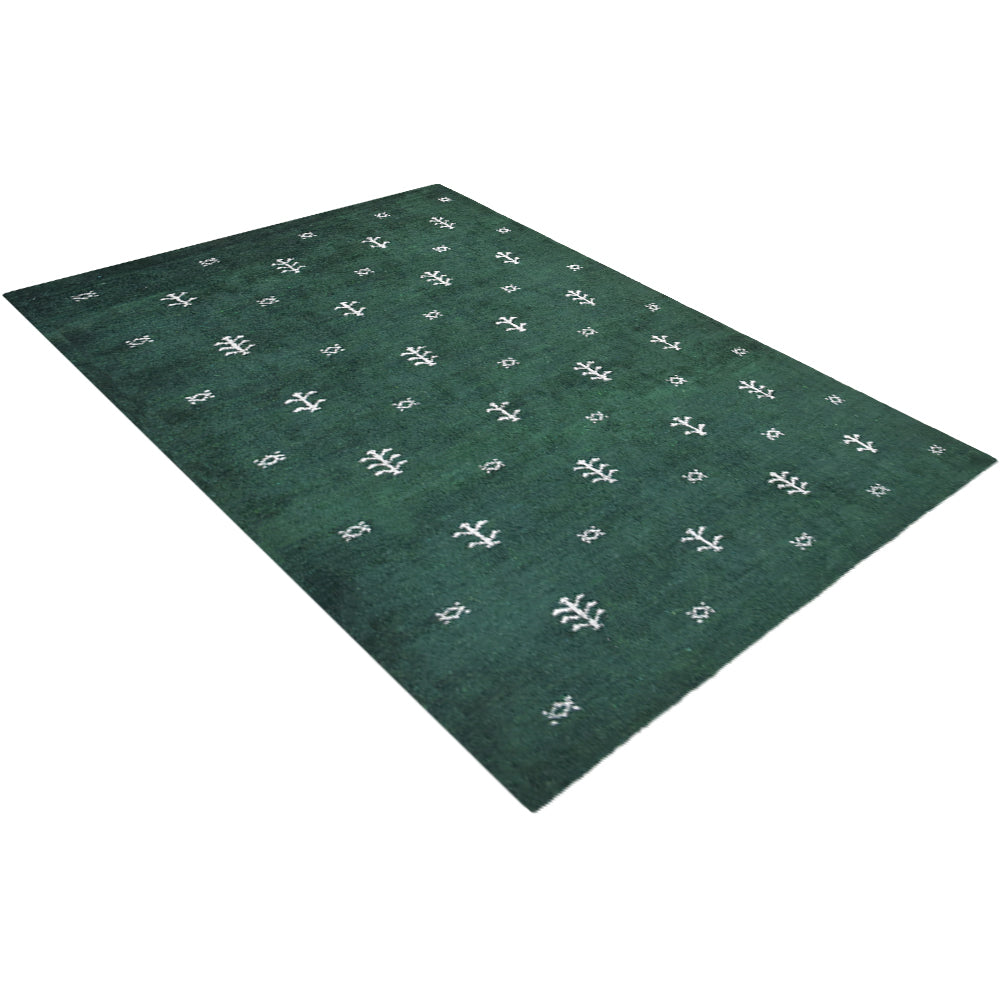 Iver Hand Knotted Silk & Wool Green Area Rug
