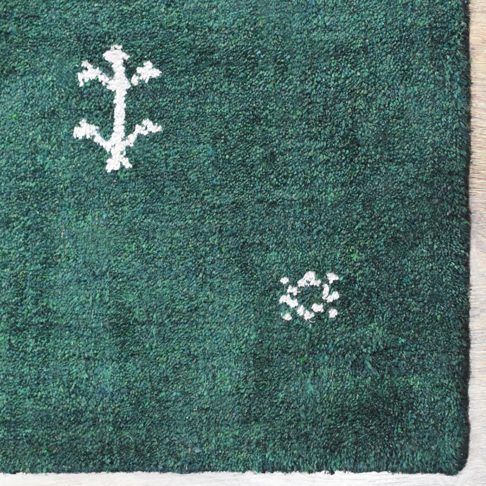 Iver Hand Knotted Silk & Wool Green Area Rug