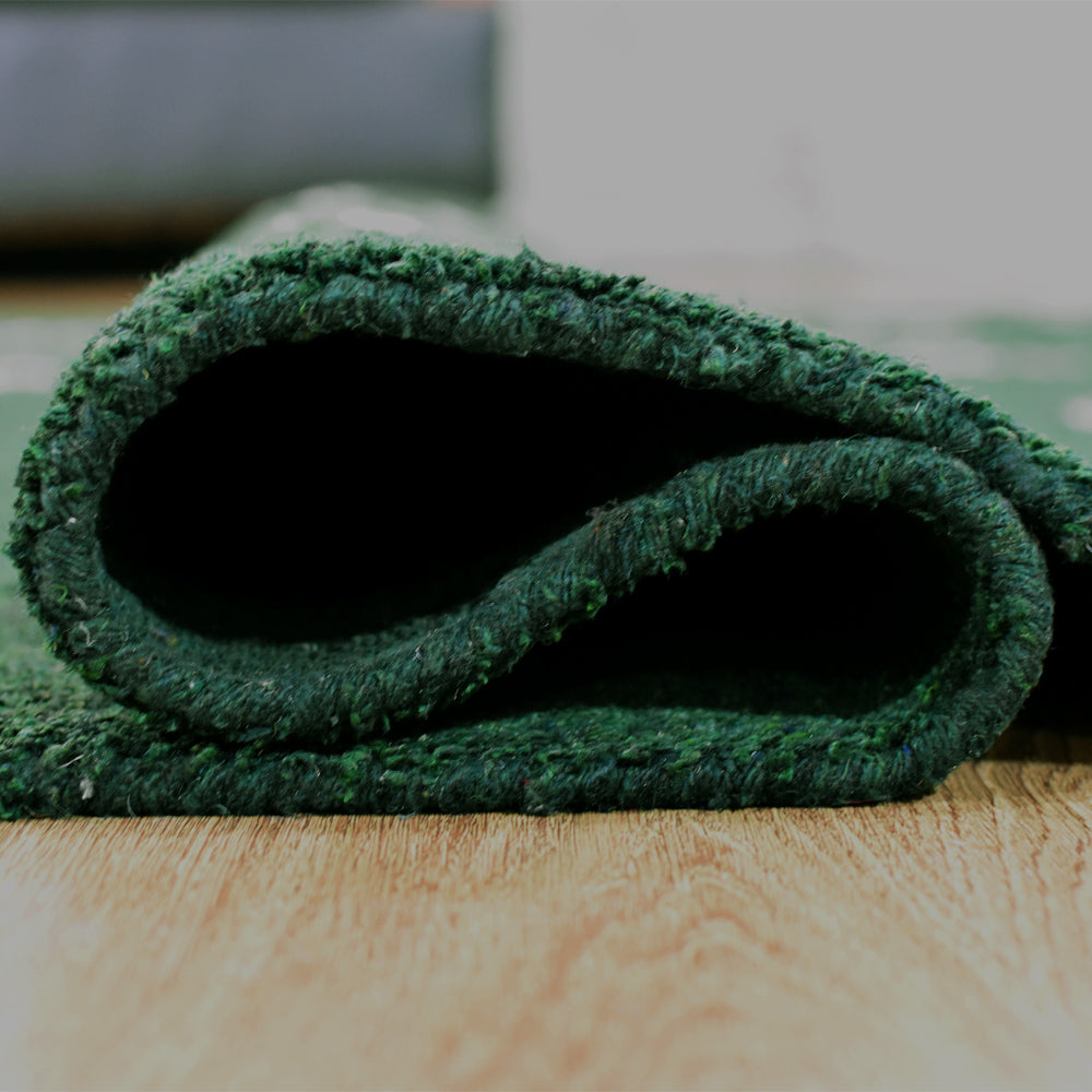 Iver Hand Knotted Silk & Wool Green Area Rug