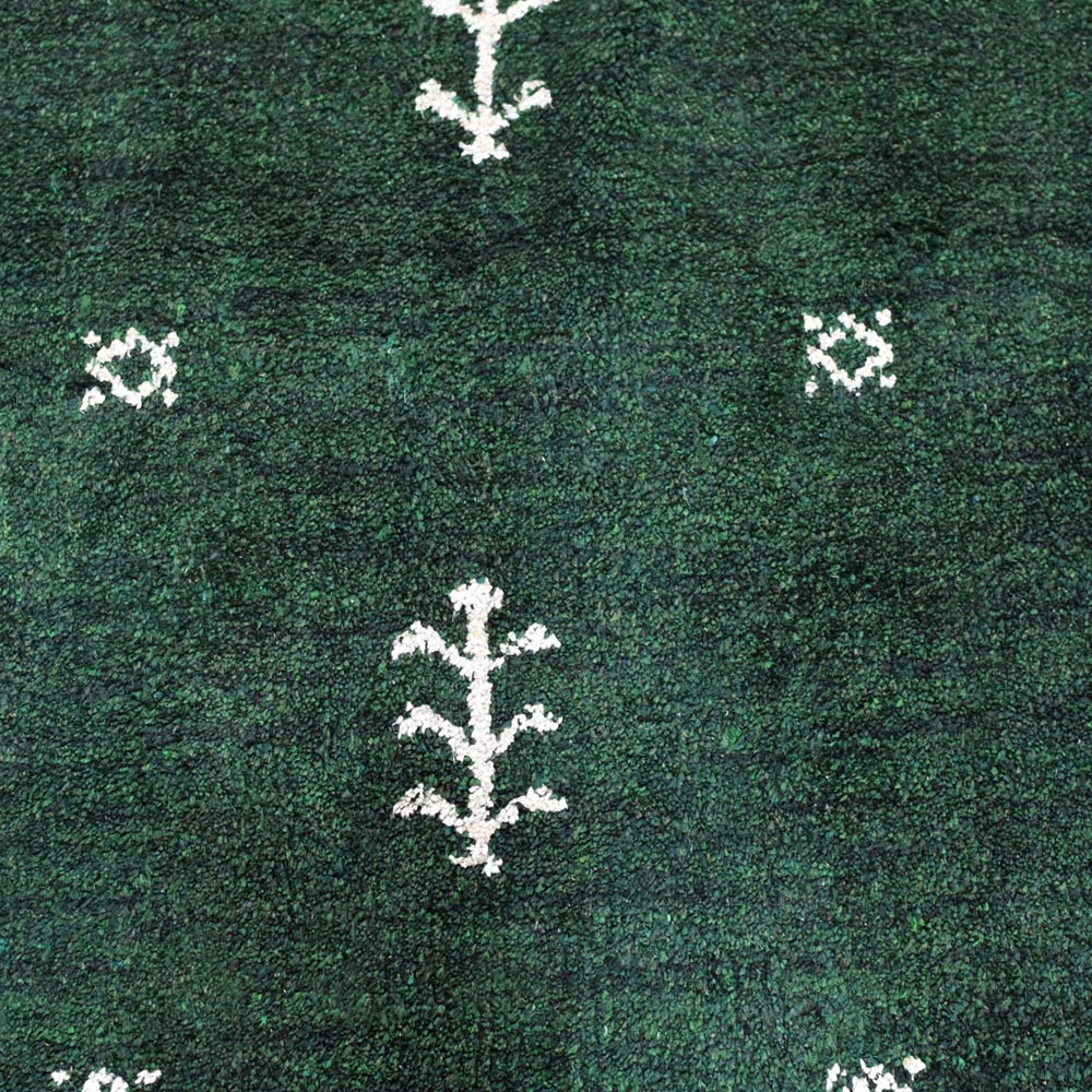 Iver Hand Knotted Silk & Wool Green Area Rug