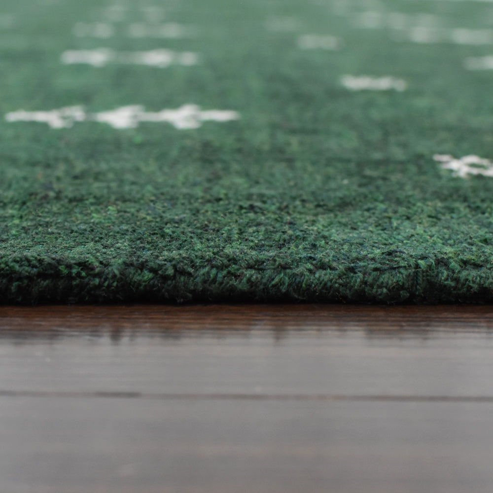 Iver Hand Knotted Silk & Wool Green Area Rug
